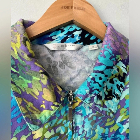 Erin London Zipper Blazer Jacket | Multicolour | Size Medium - Picture 3 of 8